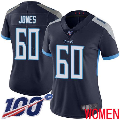 Tennessee Titans Limited Navy Blue Women Ben Jones Home Jersey NFL Football #60 100th Season Vapor Untouchable->youth nfl jersey->Youth Jersey